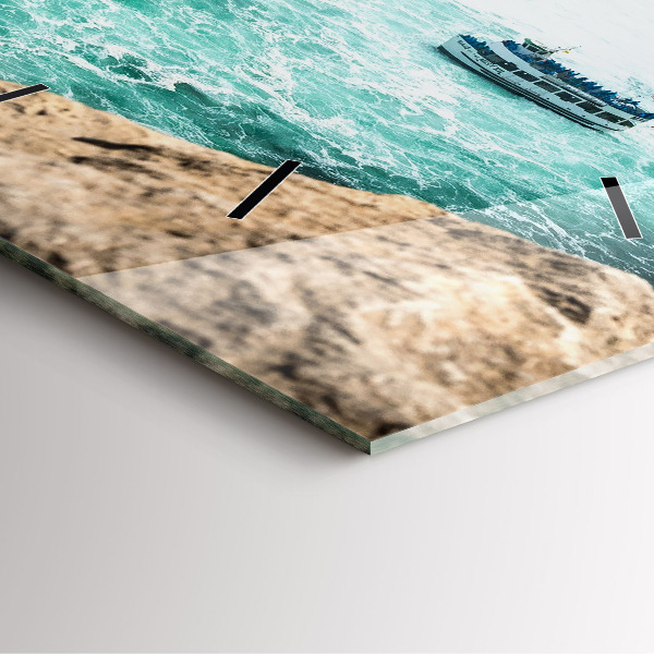 Wanduhr quadratisch mit motiv Niagara-Boot