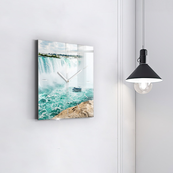 Wanduhr quadratisch mit motiv Niagara-Boot