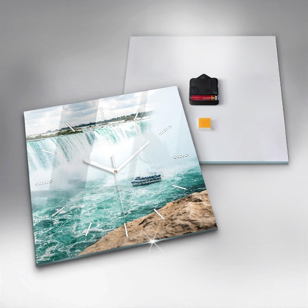 Wanduhr quadratisch mit motiv Niagara-Boot