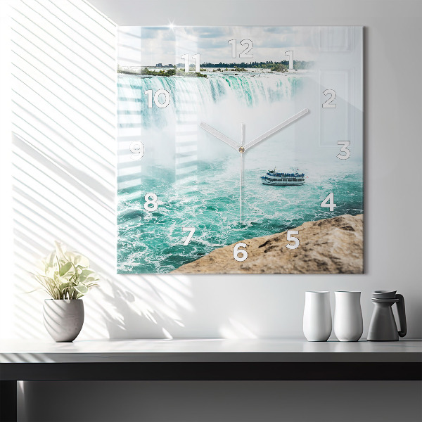 Wanduhr quadratisch mit motiv Niagara-Boot