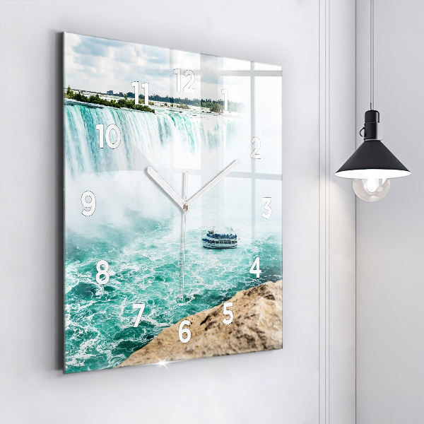 Wanduhr quadratisch mit motiv Niagara-Boot