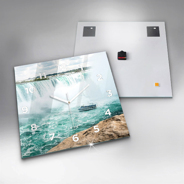 Wanduhr quadratisch mit motiv Niagara-Boot