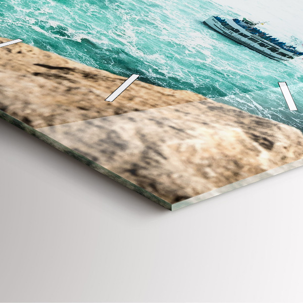 Wanduhr quadratisch mit motiv Niagara-Boot