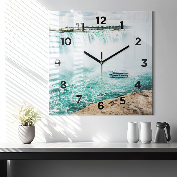 Wanduhr quadratisch mit motiv Niagara-Boot