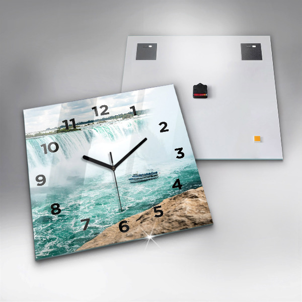 Wanduhr quadratisch mit motiv Niagara-Boot