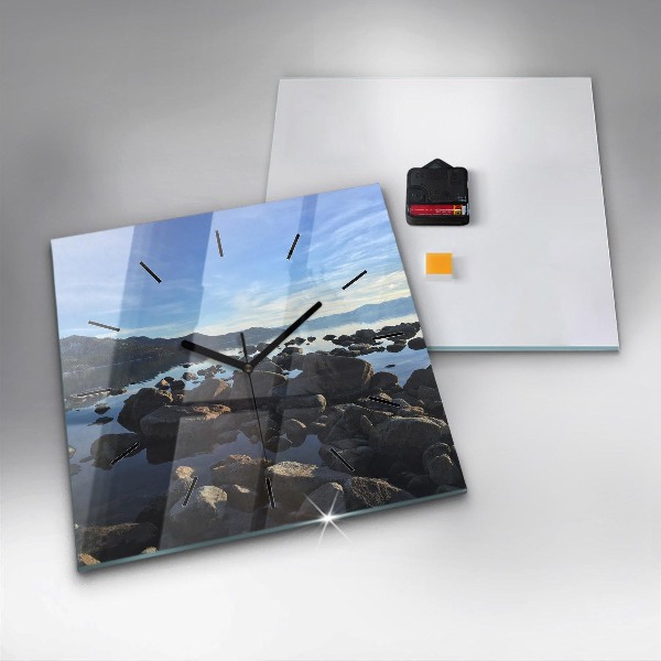 Wanduhr quadratisch Blick aufs Meer