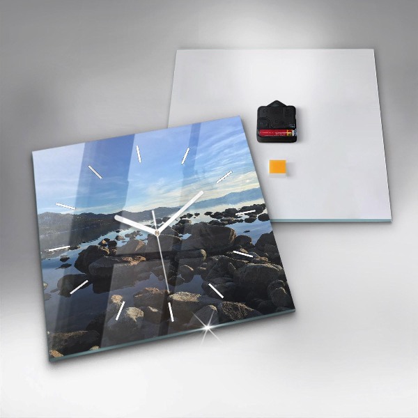 Wanduhr quadratisch Blick aufs Meer