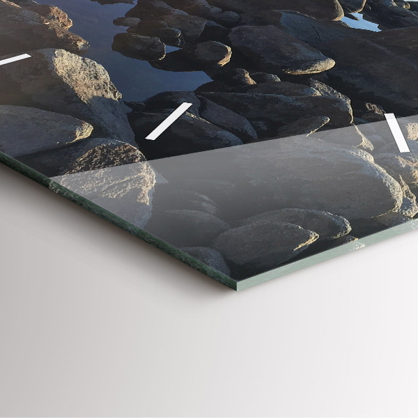 Wanduhr quadratisch Blick aufs Meer