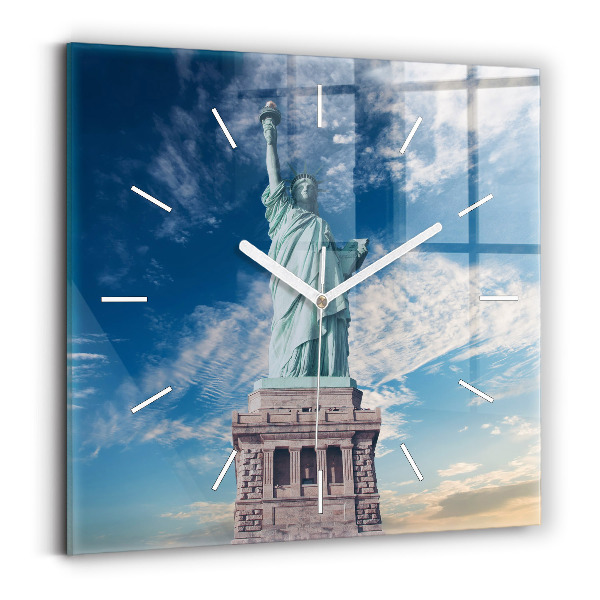 Wanduhr quadratisch mit motiv Freiheitsstatue New York