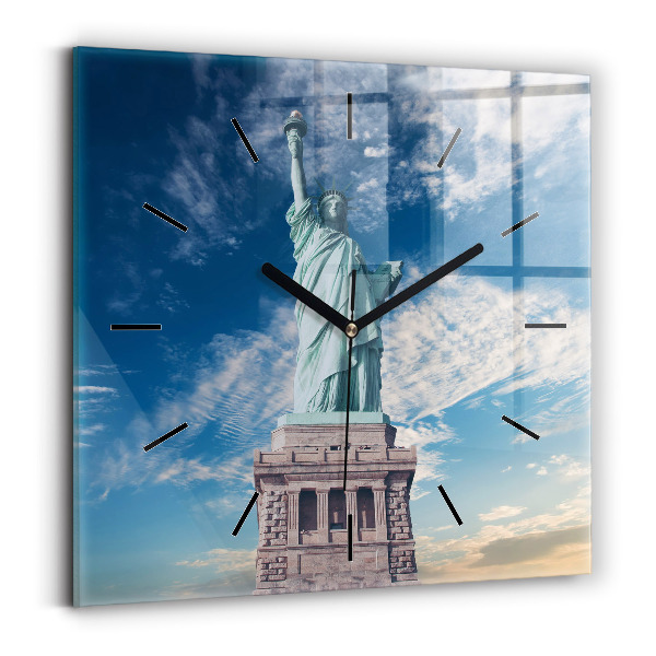 Wanduhr quadratisch mit motiv Freiheitsstatue New York