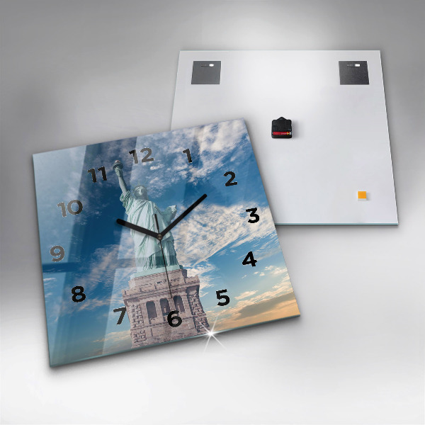 Wanduhr quadratisch mit motiv Freiheitsstatue New York