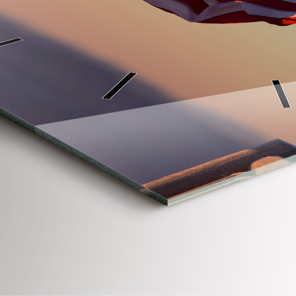 Wanduhr quadratisch mit motiv Die wehende US-Flagge