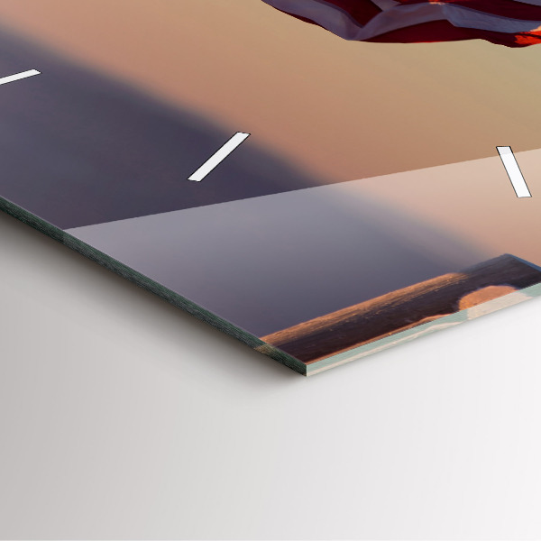 Wanduhr quadratisch mit motiv Die wehende US-Flagge