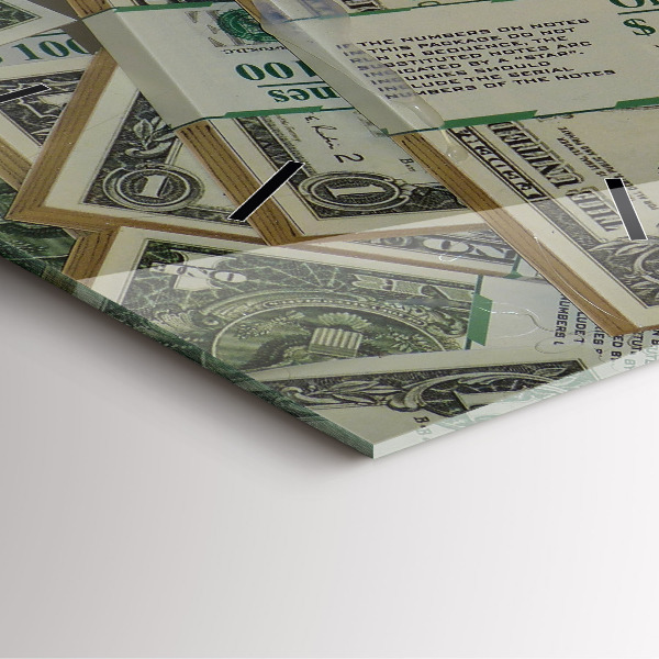 Wanduhr quadratisch mit motiv 1 US Dollar