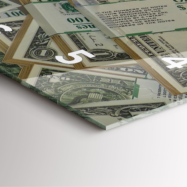 Wanduhr quadratisch mit motiv 1 US Dollar