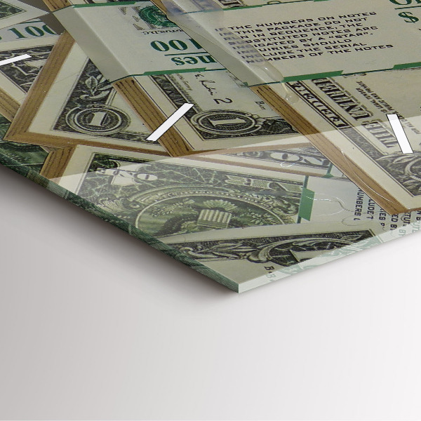 Wanduhr quadratisch mit motiv 1 US Dollar