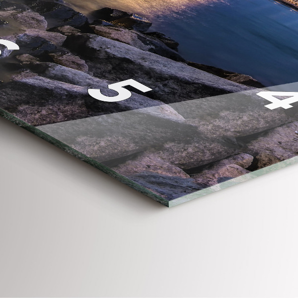 Wanduhr quadratisch mit motiv Felsenufer unter der Brücke