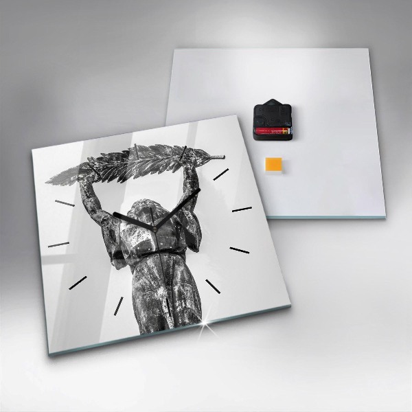 Wanduhr quadratisch mit motiv Freiheitsstatue in Budapest