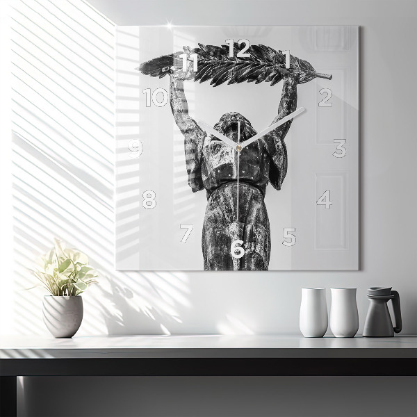 Wanduhr quadratisch mit motiv Freiheitsstatue in Budapest