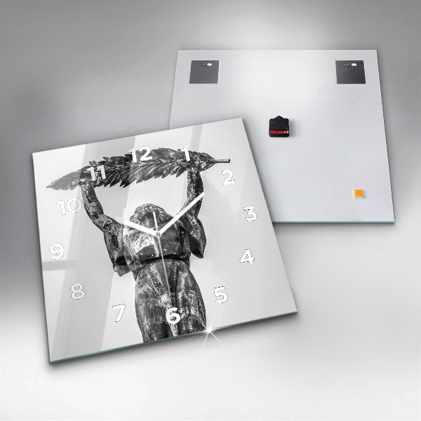 Wanduhr quadratisch mit motiv Freiheitsstatue in Budapest