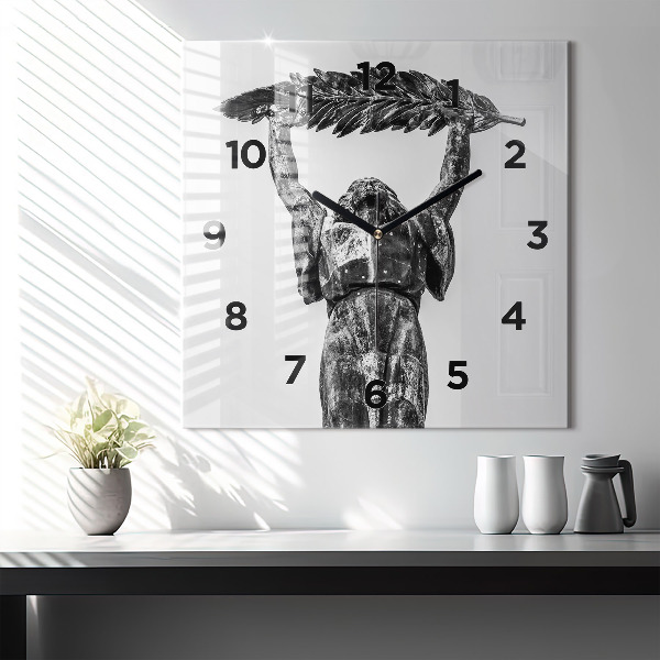 Wanduhr quadratisch mit motiv Freiheitsstatue in Budapest