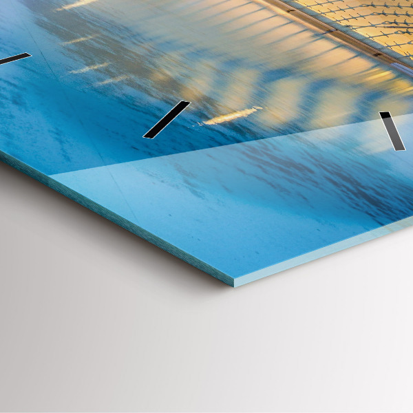 Wanduhr quadratisch Sonnenuntergang in der Stadt