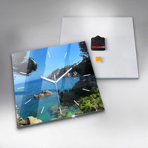 Wanduhr quadratisch mit motiv Costa Brava