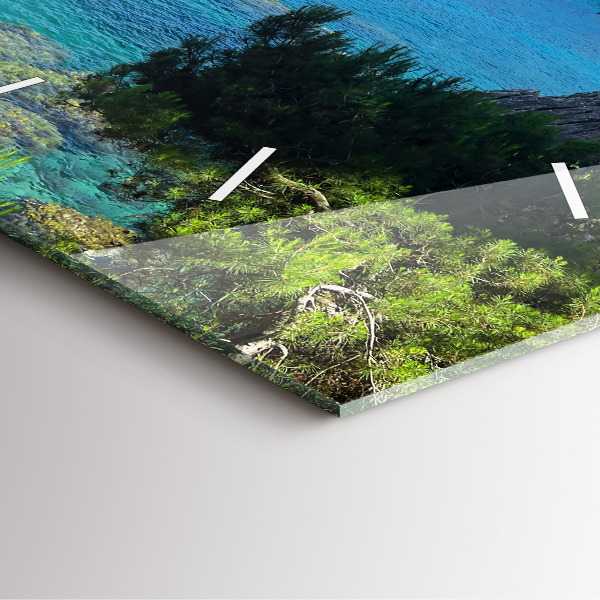 Wanduhr quadratisch mit motiv Costa Brava