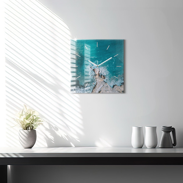 Wanduhr quadratisch mit motiv Fjorde an der Costa Blanca