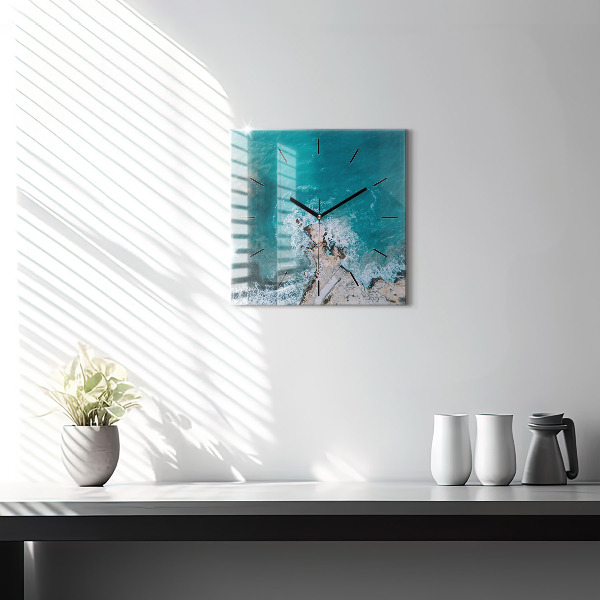 Wanduhr quadratisch mit motiv Fjorde an der Costa Blanca