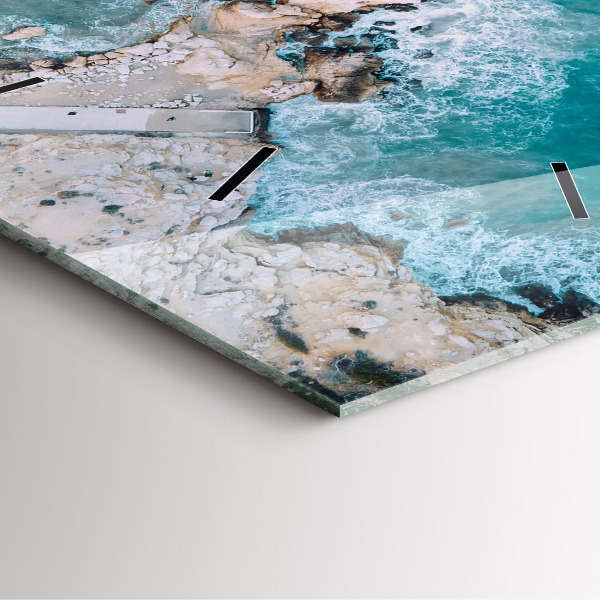 Wanduhr quadratisch mit motiv Fjorde an der Costa Blanca