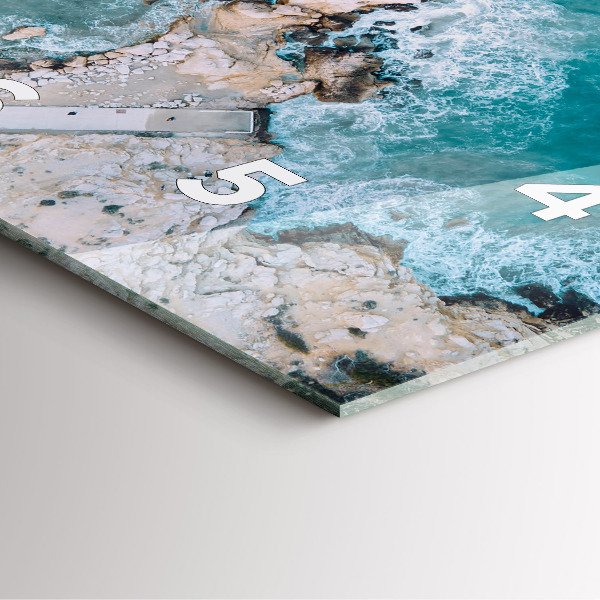 Wanduhr quadratisch mit motiv Fjorde an der Costa Blanca