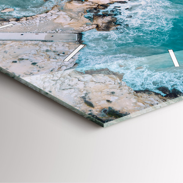 Wanduhr quadratisch mit motiv Fjorde an der Costa Blanca