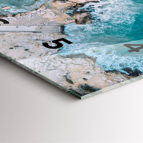 Wanduhr quadratisch mit motiv Fjorde an der Costa Blanca