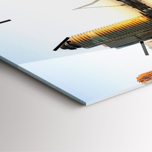 Wanduhr quadratisch mit motiv Stadt am Fluss