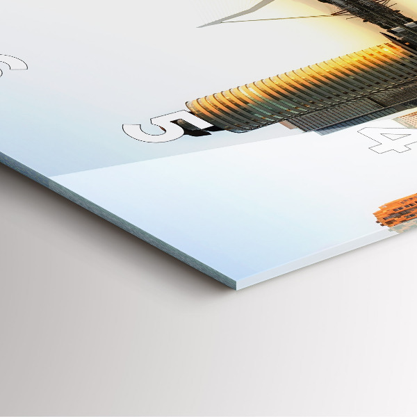 Wanduhr quadratisch mit motiv Stadt am Fluss