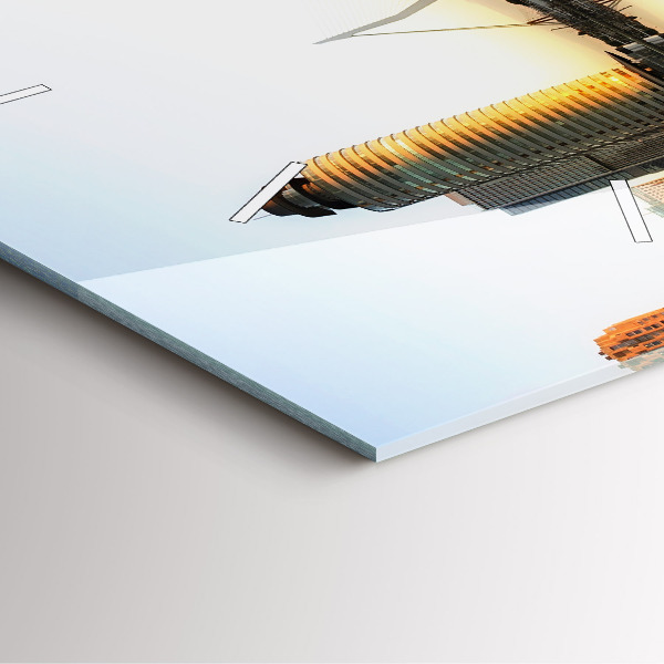 Wanduhr quadratisch mit motiv Stadt am Fluss