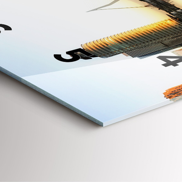 Wanduhr quadratisch mit motiv Stadt am Fluss