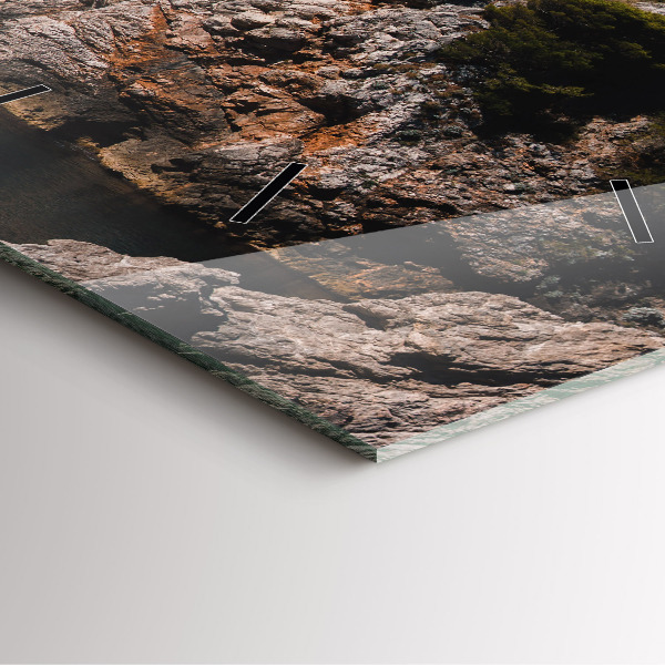 Wanduhr quadratisch mit motiv Klippen von Dubrovnik