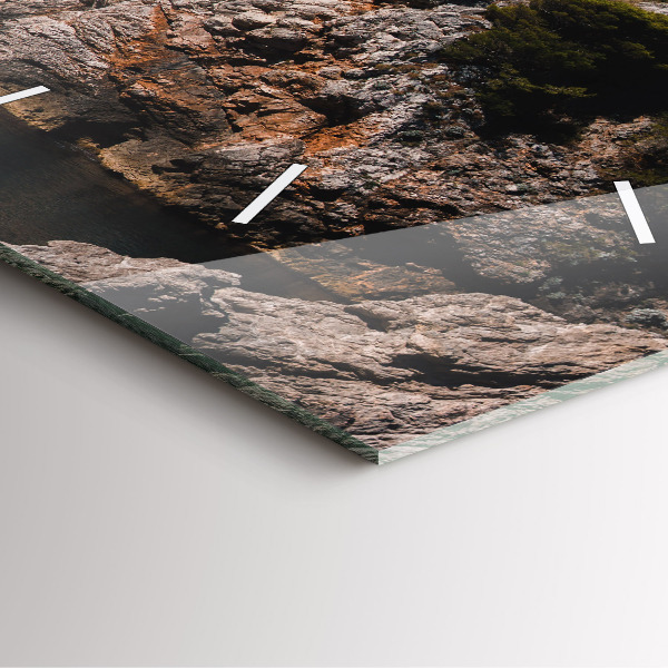 Wanduhr quadratisch mit motiv Klippen von Dubrovnik