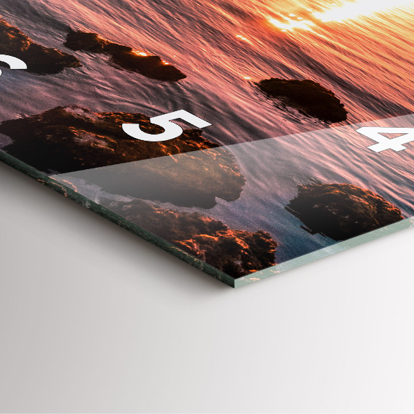 Wanduhr quadratisch mit motiv Felsen bei Sonnenuntergang