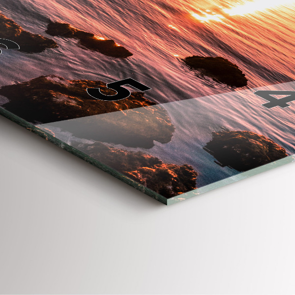 Wanduhr quadratisch mit motiv Felsen bei Sonnenuntergang