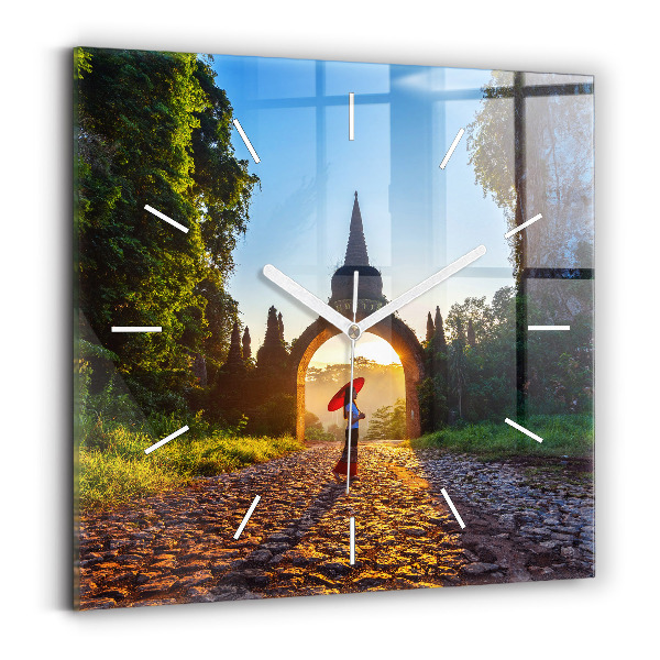 Wanduhr modern quadratisch Surat Thani Park in Thailand