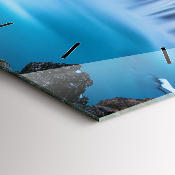 Wanduhr modern quadratisch Godafoss-Wasserfall in Island