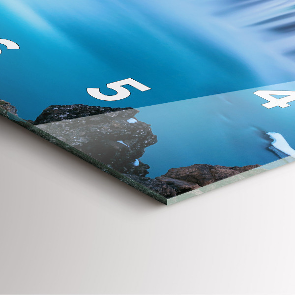 Wanduhr modern quadratisch Godafoss-Wasserfall in Island