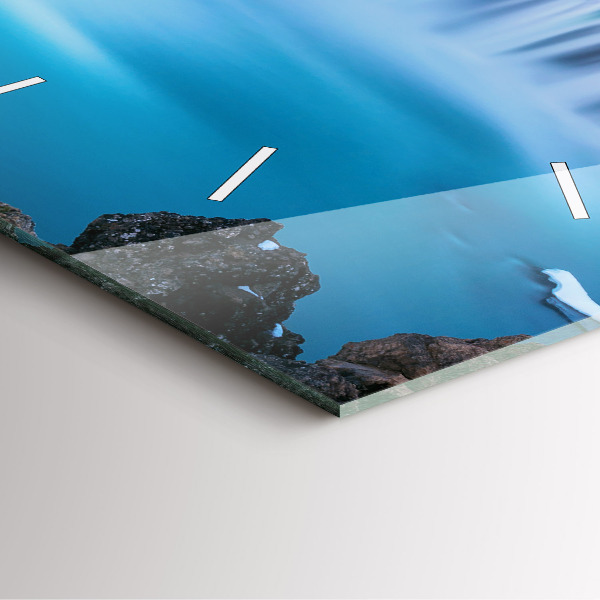 Wanduhr modern quadratisch Godafoss-Wasserfall in Island