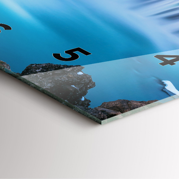 Wanduhr modern quadratisch Godafoss-Wasserfall in Island