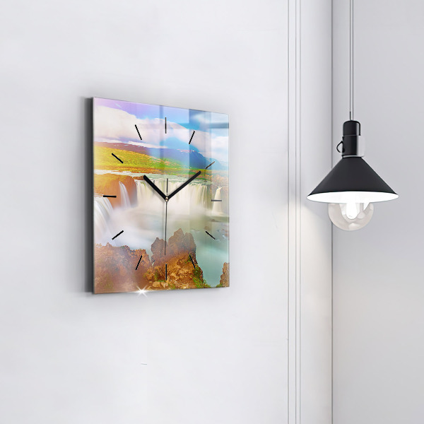 Wanduhr quadratisch Godafoss in Island