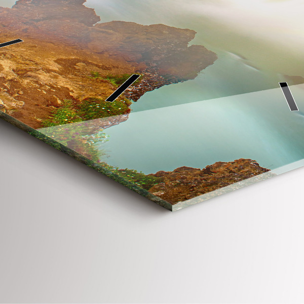 Wanduhr quadratisch Godafoss in Island