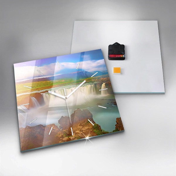 Wanduhr quadratisch Godafoss in Island